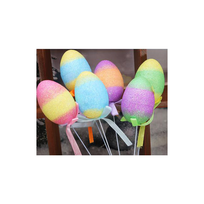 Easter egg 014 4-6CM foam rainbow egg 6 packs