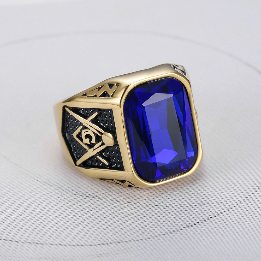 Gold blue diamond