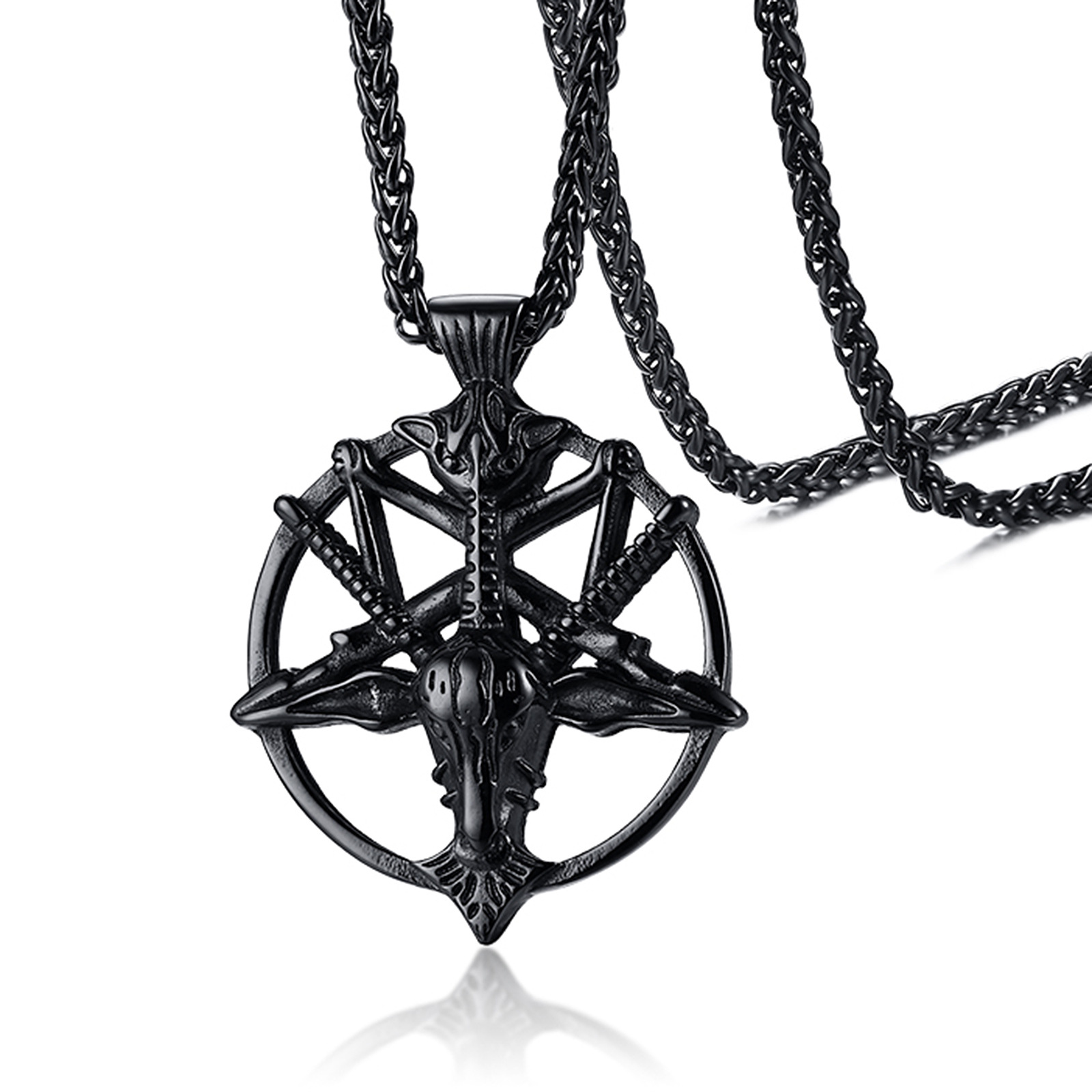 Black pendant with chain