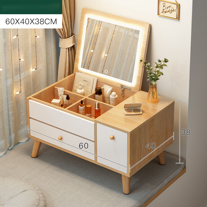 60CM rubber wood color   white [ with LED lamp ]