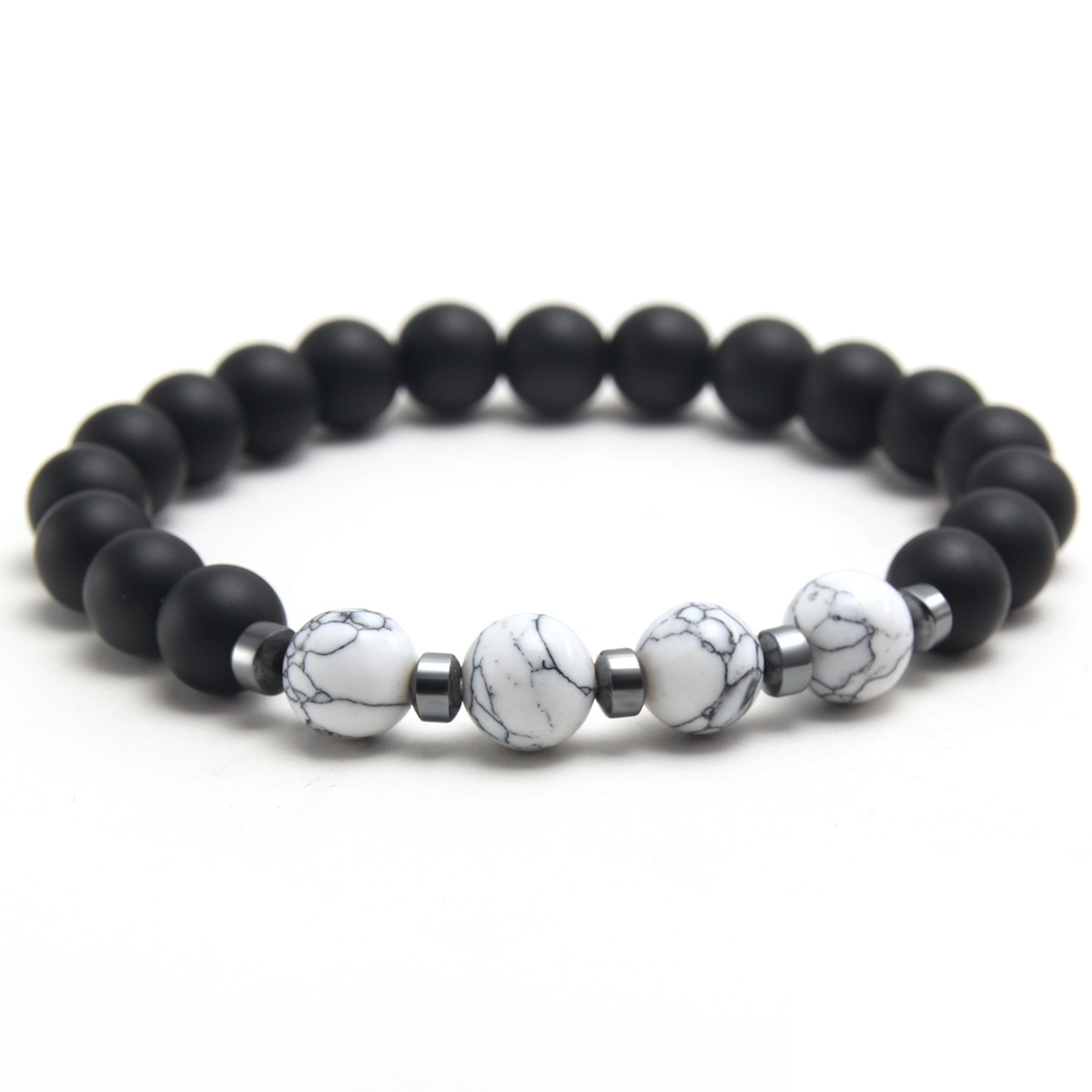 2:White turquoise and black matte agate