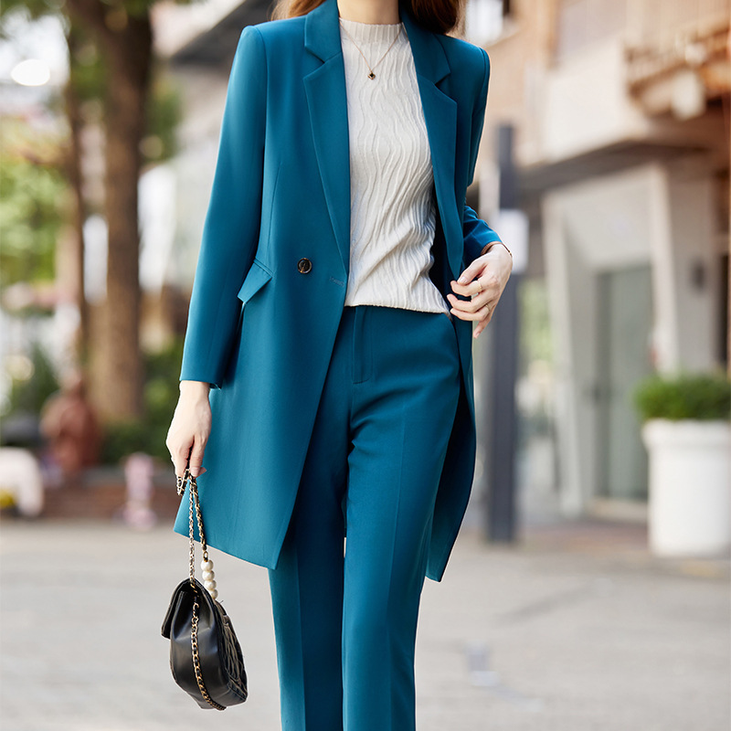 Peacock blue trench coat   pants