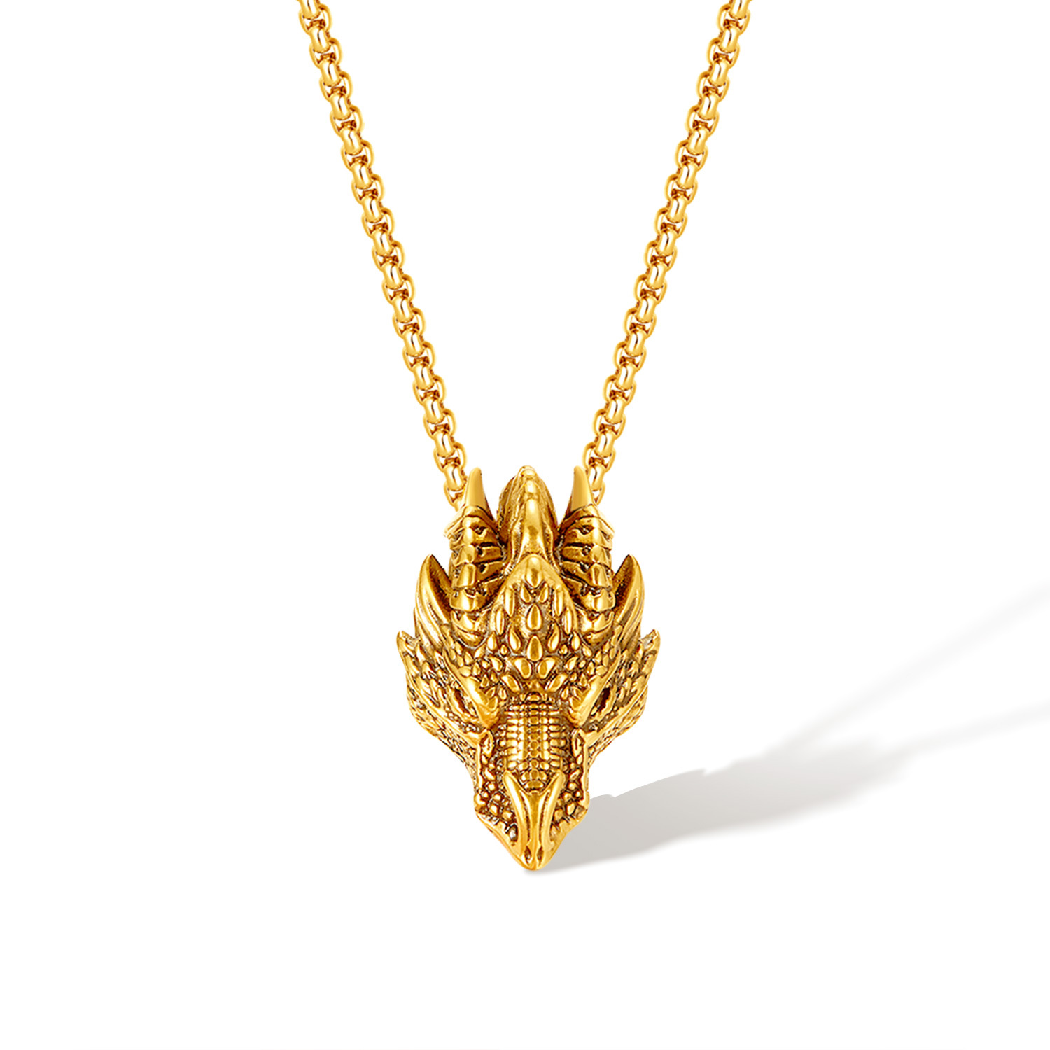 Gold pendant with chain 3x55cm