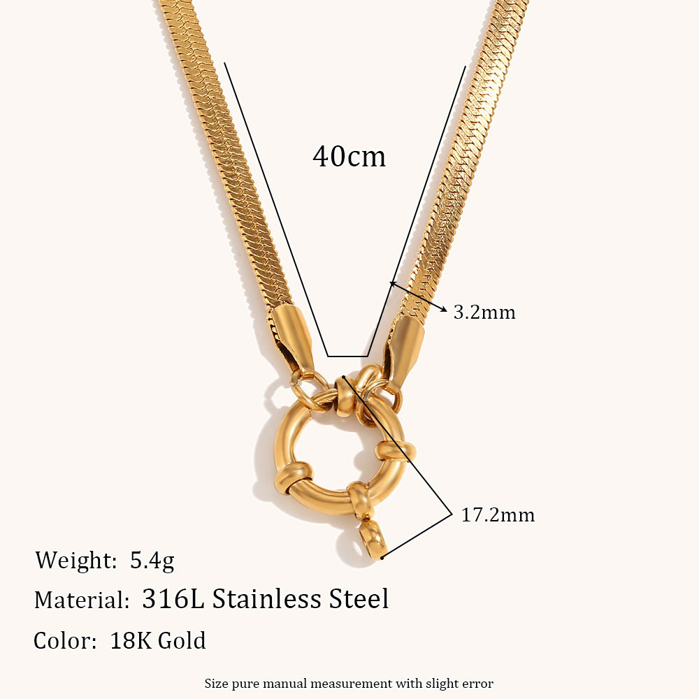 3mm blade chain spring buckle pendant necklace