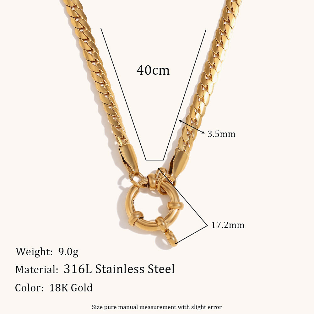 3.5mm encrypted NK chain spring buckle pendant necklace