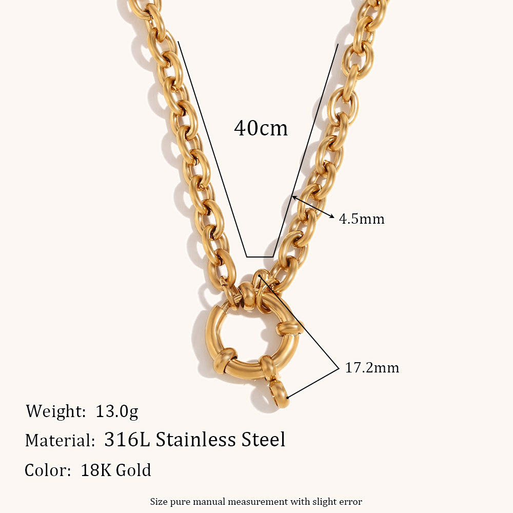 4.5mm O-chain spring buckle pendant necklace
