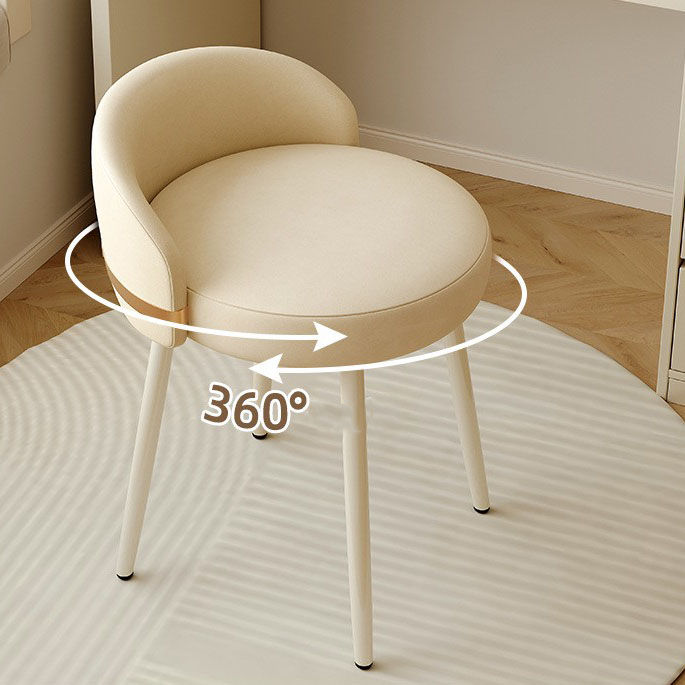 [New model can rotate 360] beige white dressing stool