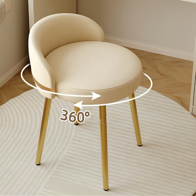 [New gold leg can rotate 360] beige white dressing stool