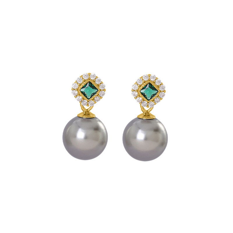 2:Gold Silver Gray Pearl Green Diamond