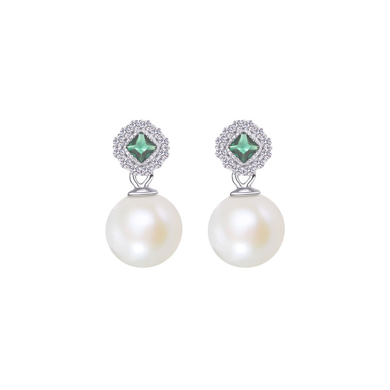 Platinum White Pearl Green Diamond
