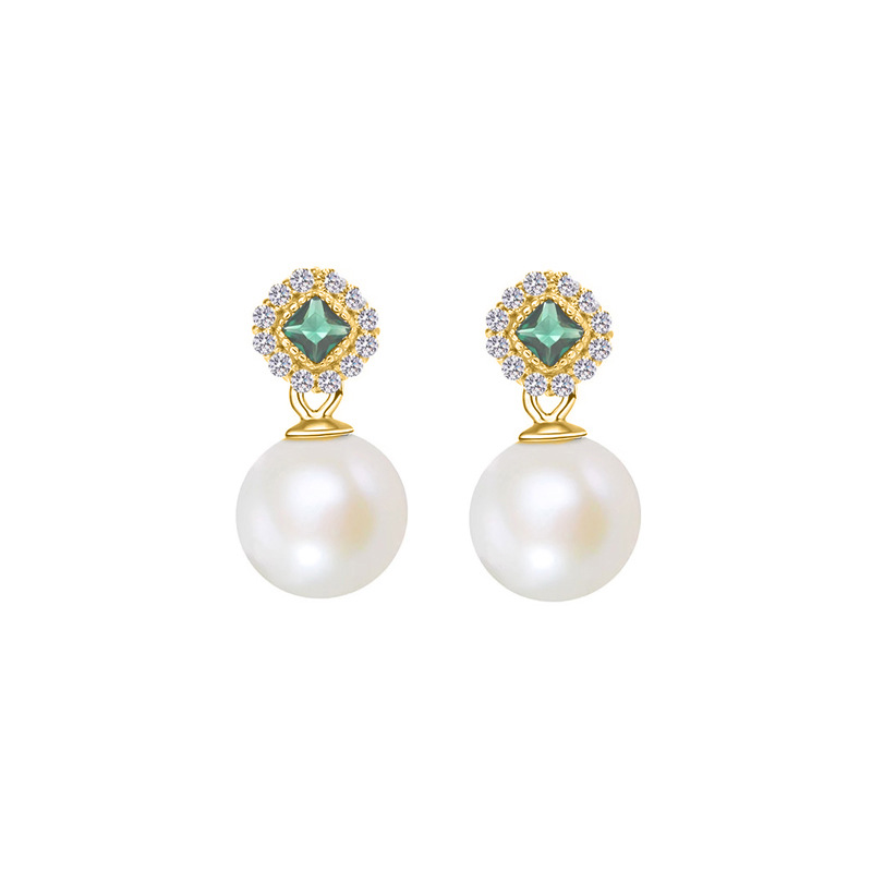 4:Gold White Pearl Green Diamond