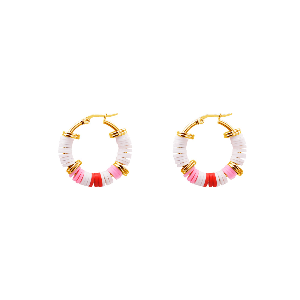 3:Pink earrings-33x32mm