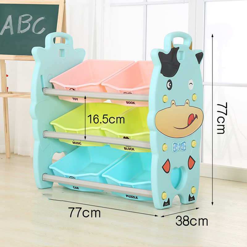 Calf three-layer base toy rack blue