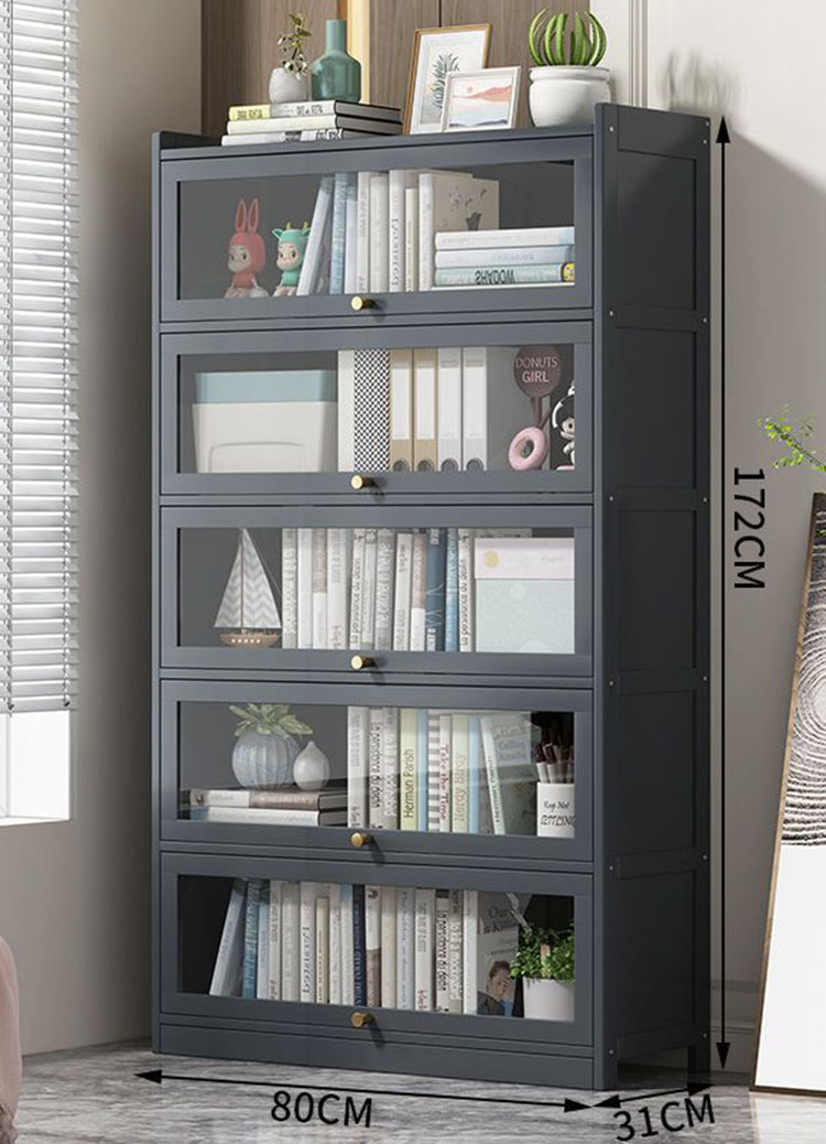 Six-floor 80cm bookcase (grey)
