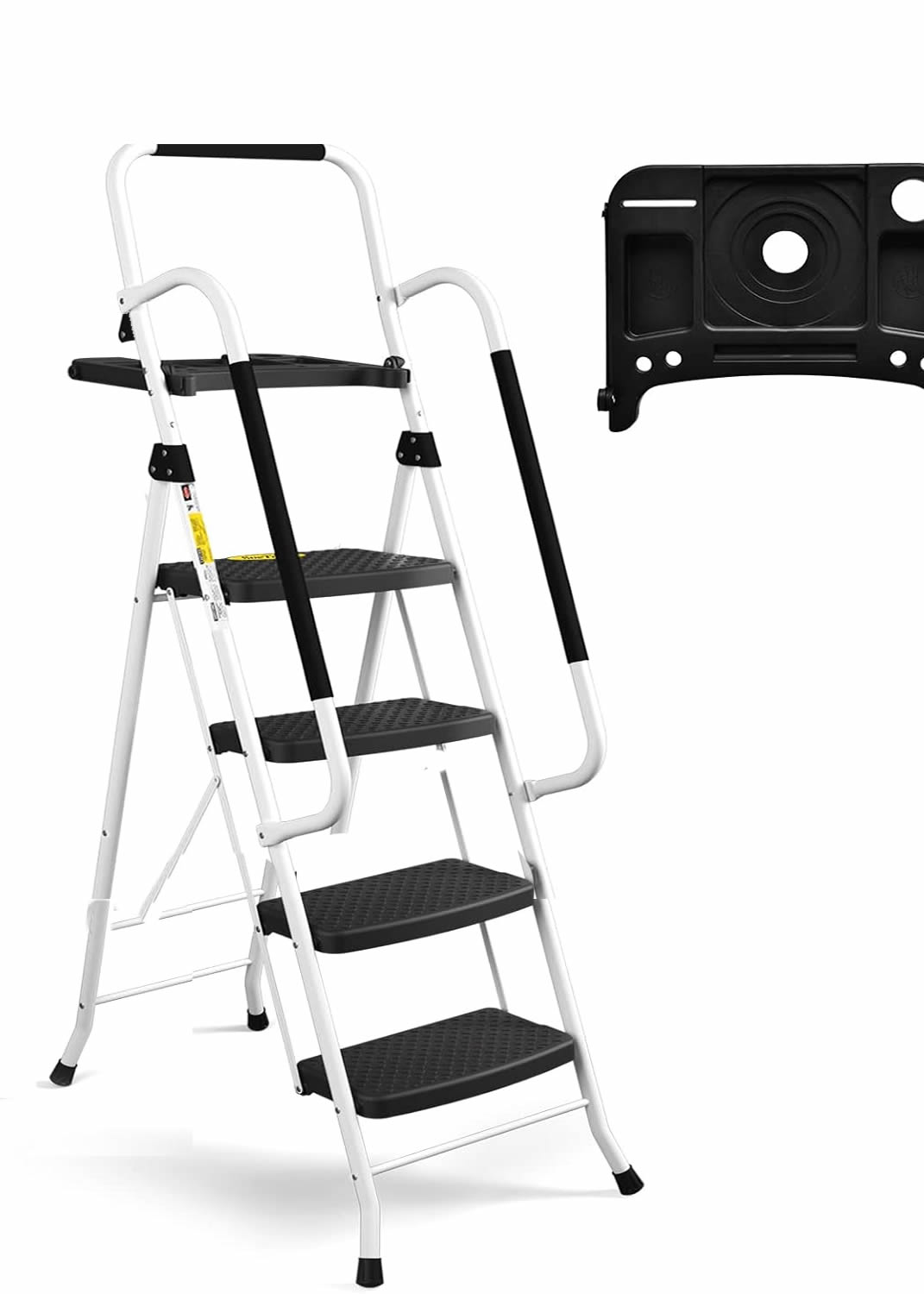 Four-step tray ladder