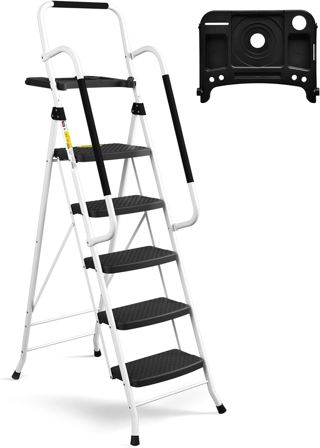 Five-step tray ladder