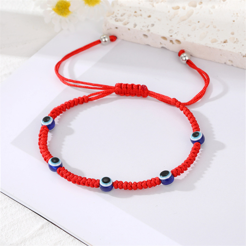 4:Five beads red rope