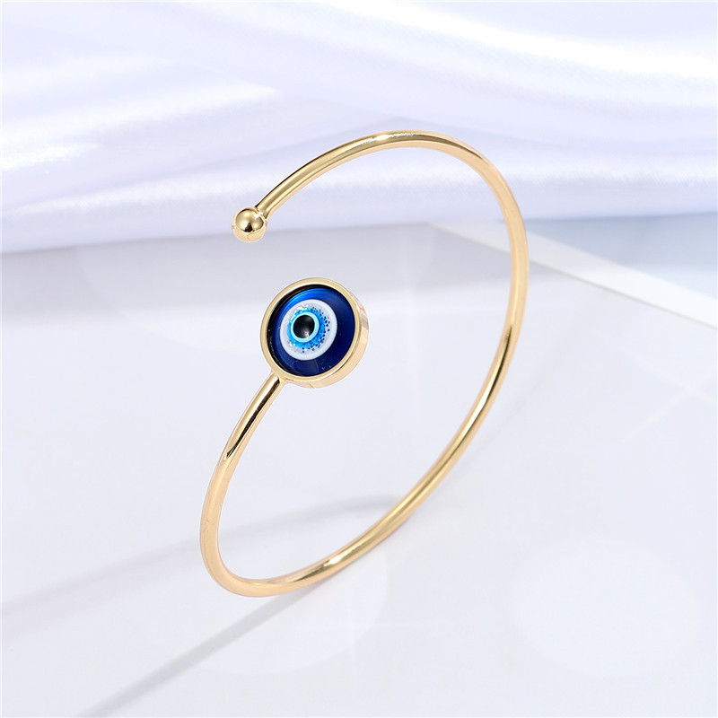 1:Blue pink eyes gold bracelet