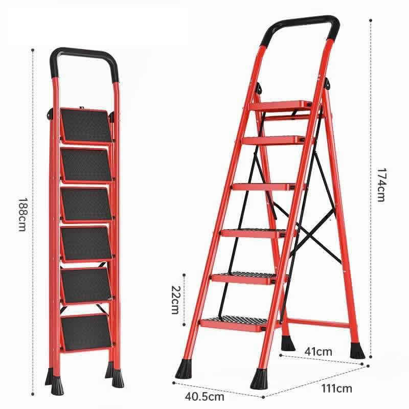 red-Six-step ladder