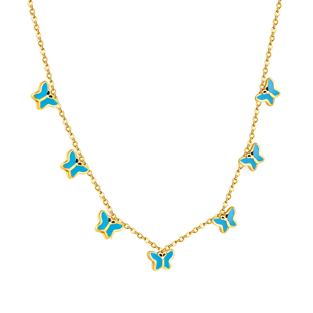 Blue Drop Butterfly Gold