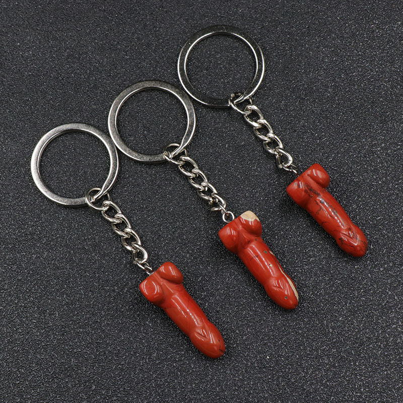 Red stone key chain