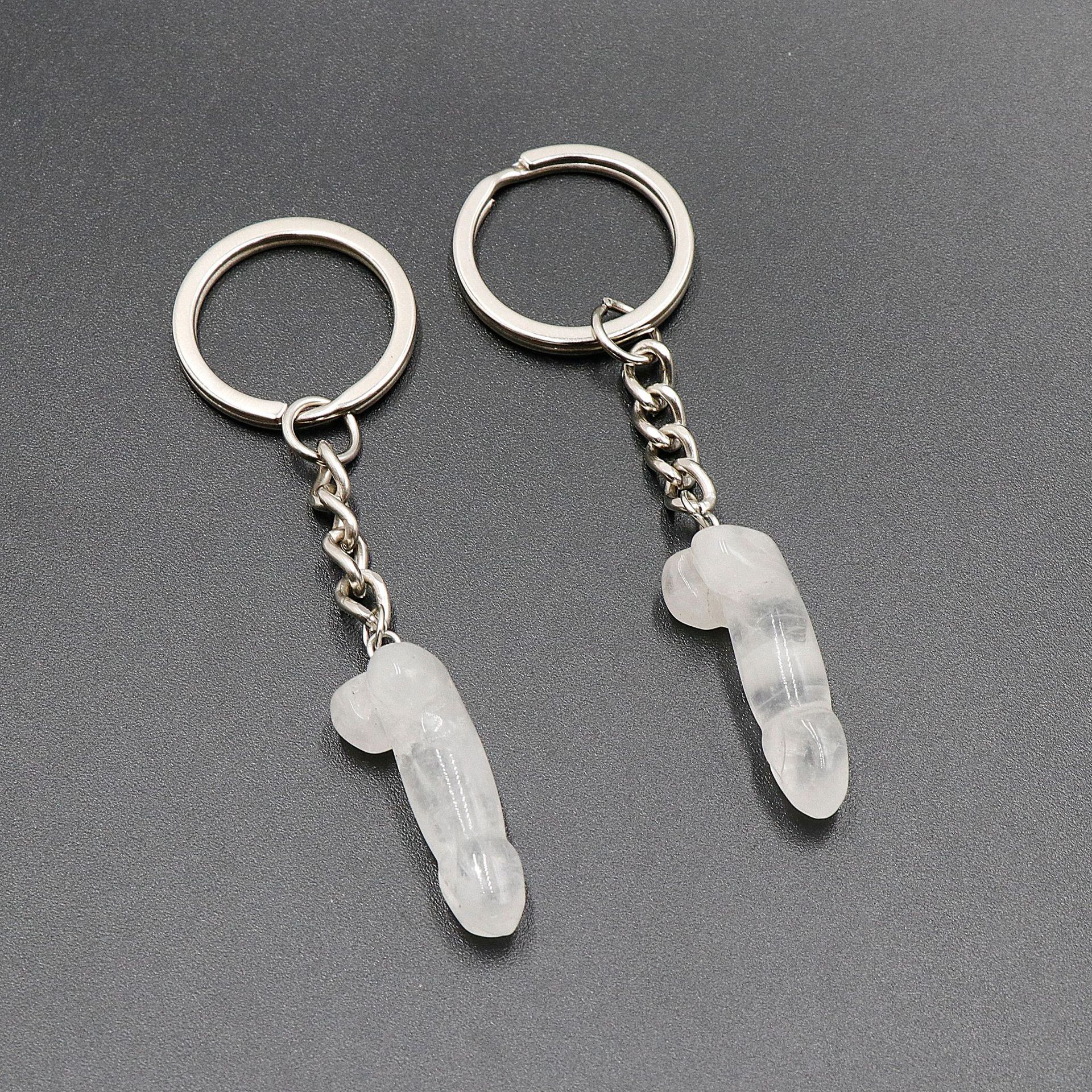 6:White crystal key chain