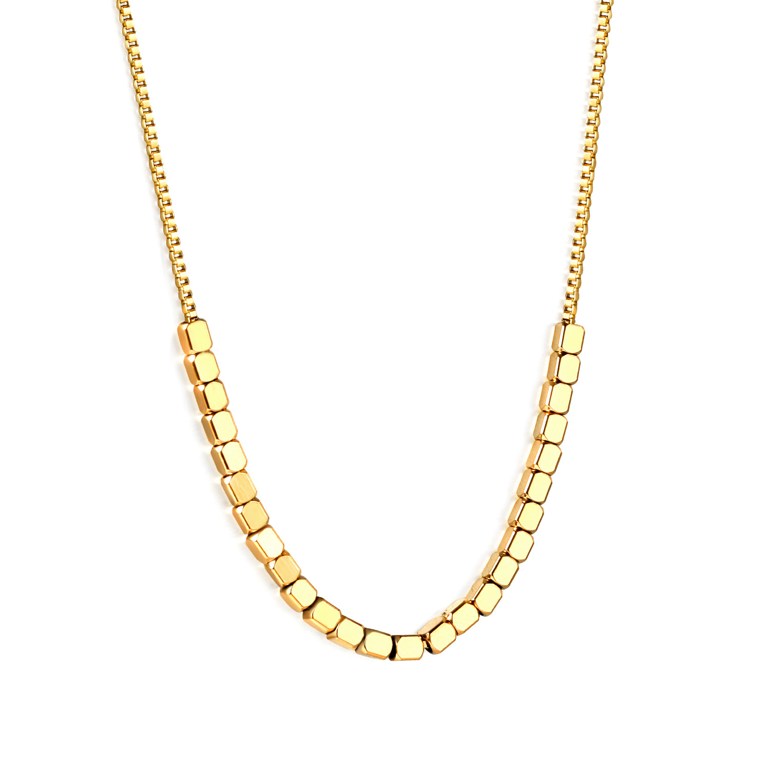 2:Small square necklace gold