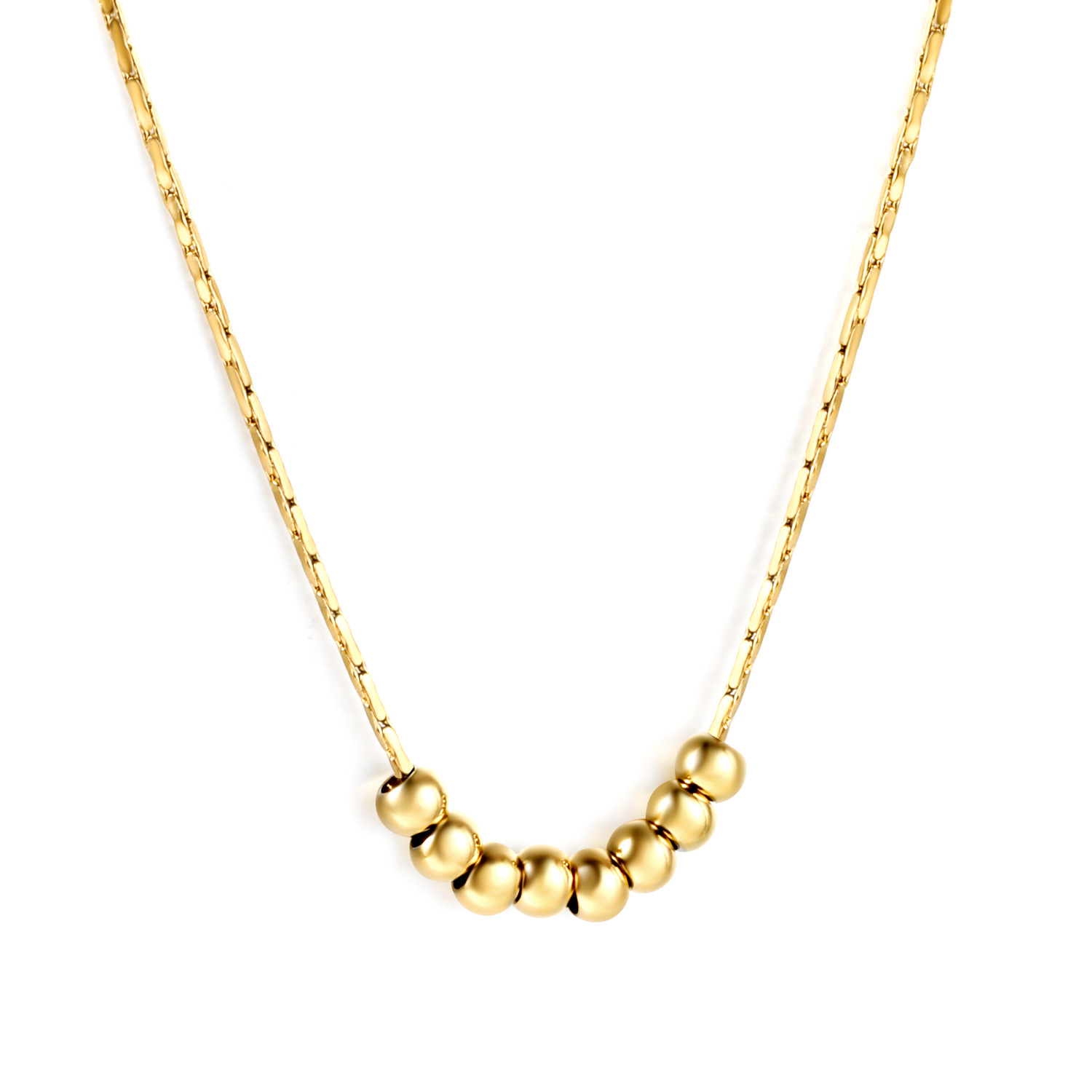 Steel ball pendant necklace gold