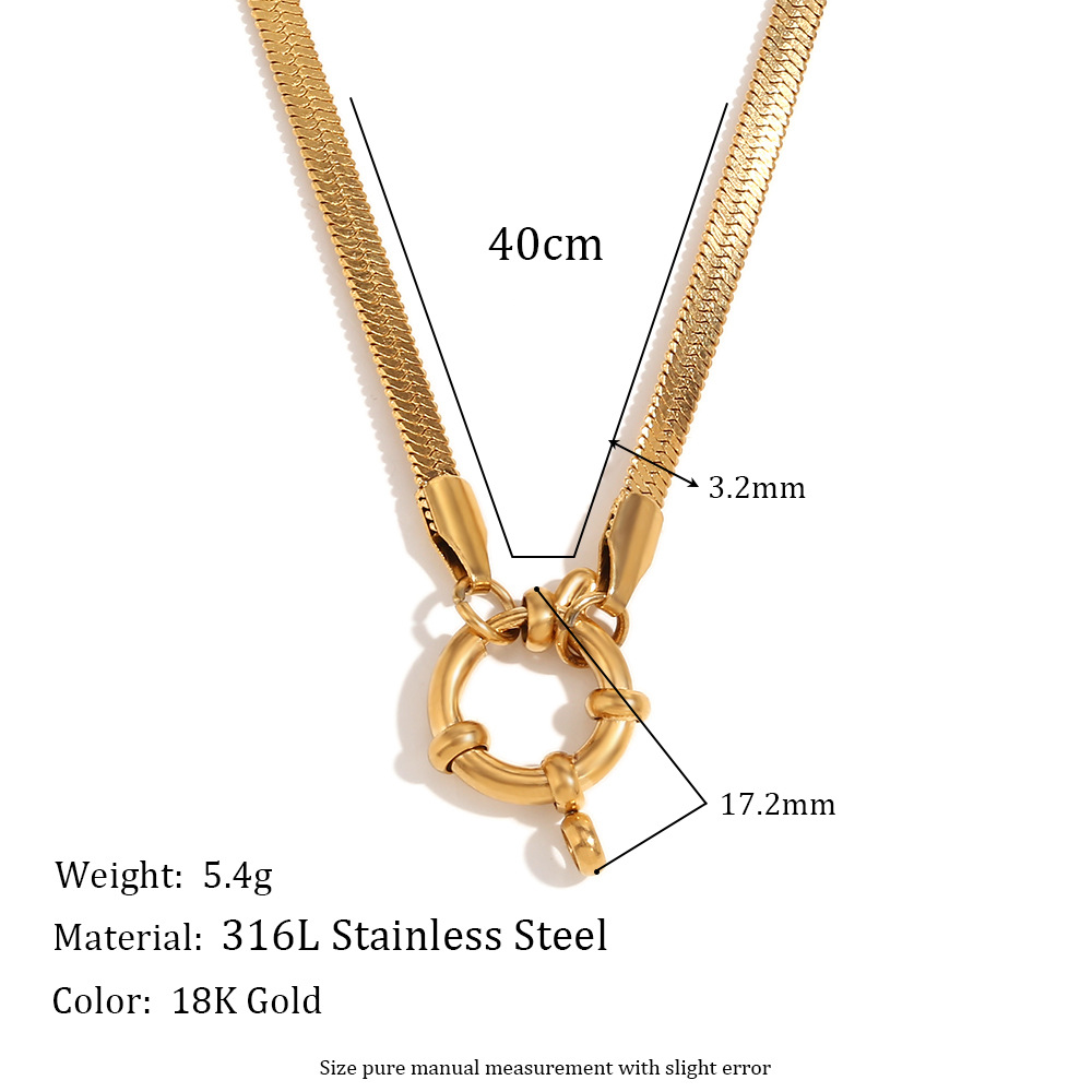 1:Blade chain spring buckle pendant necklace