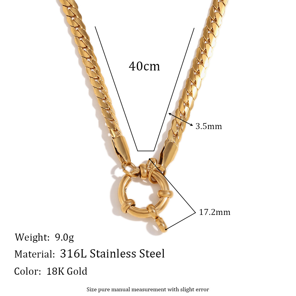 3:Encrypted NK chain spring buckle pendant necklace