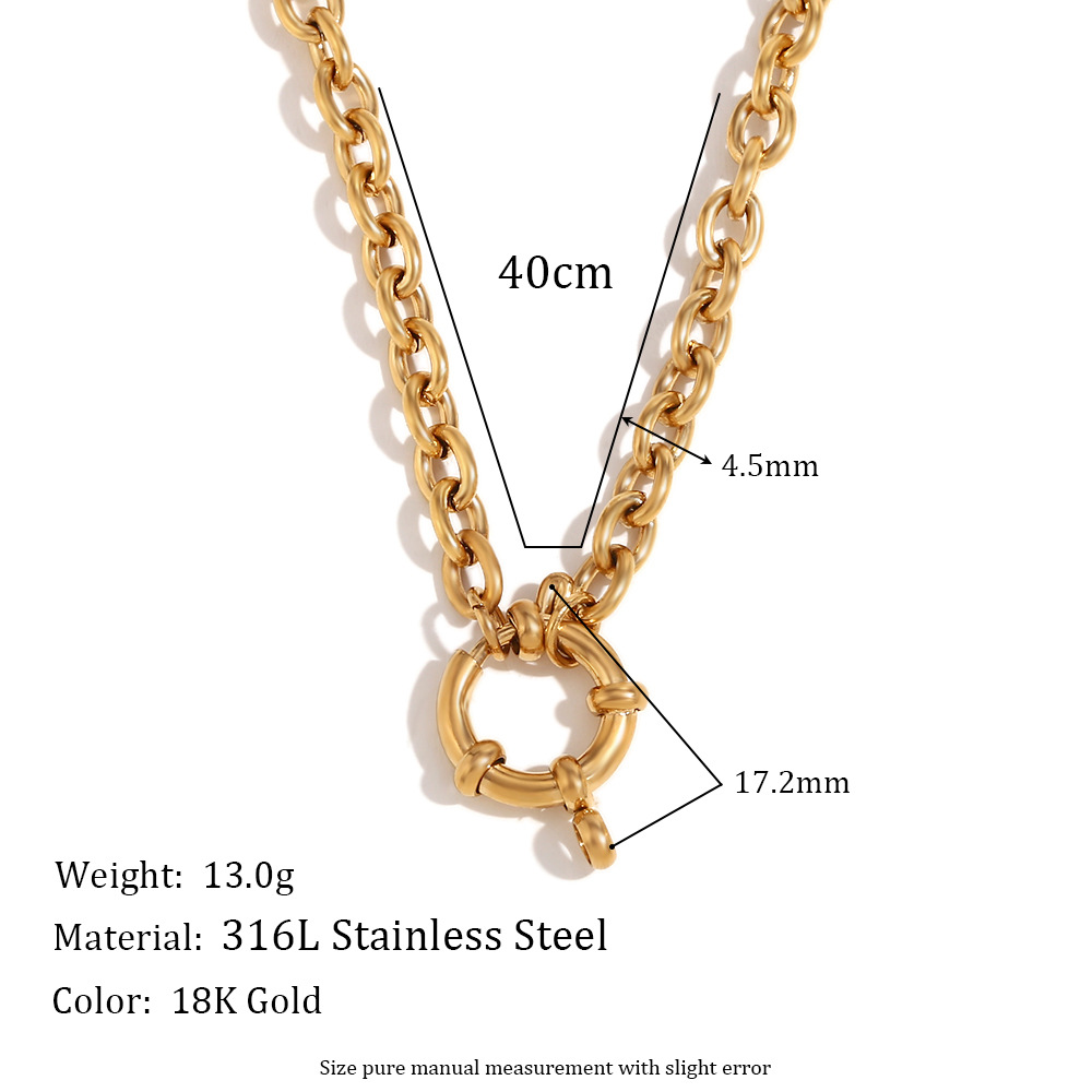 O-chain spring buckle pendant necklace