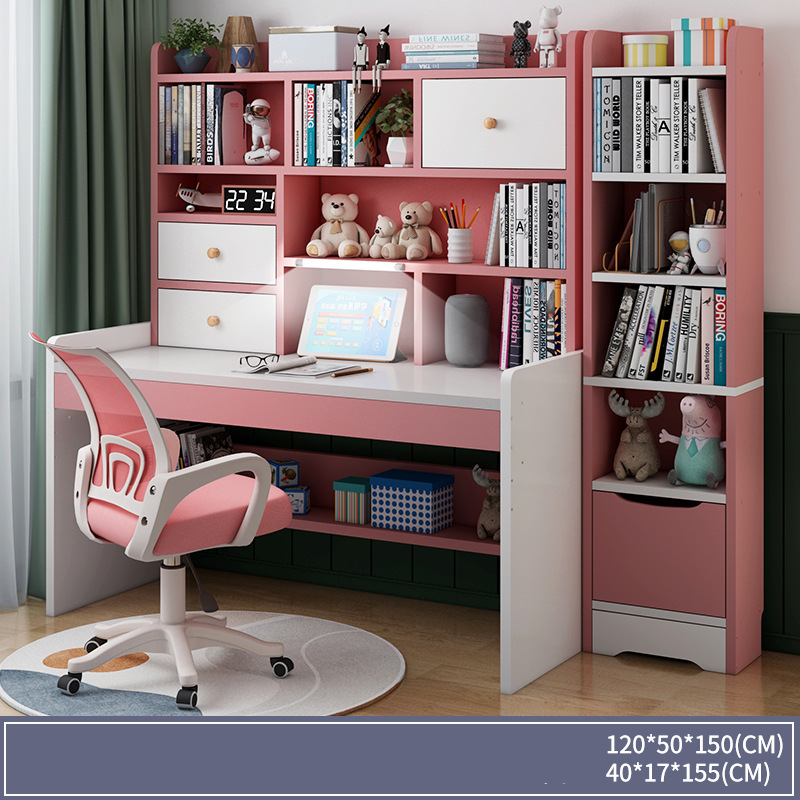 120 pink with light   bookcase   study chair
