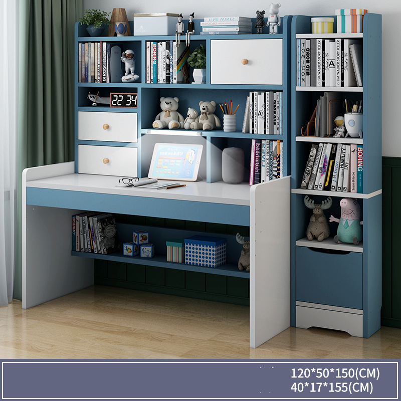 120 blue with light   bookcase
