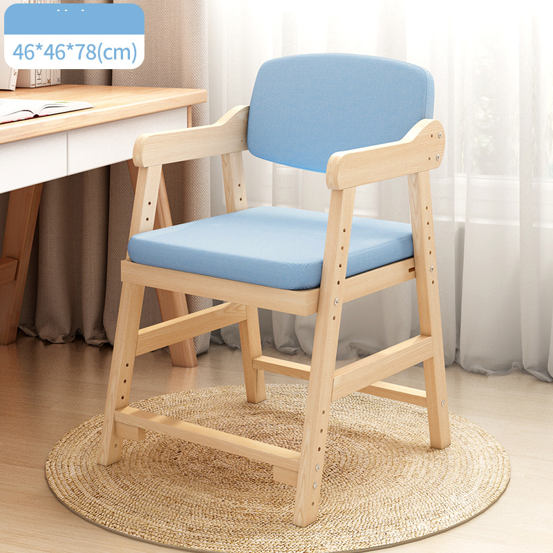 Blue solid wood chair