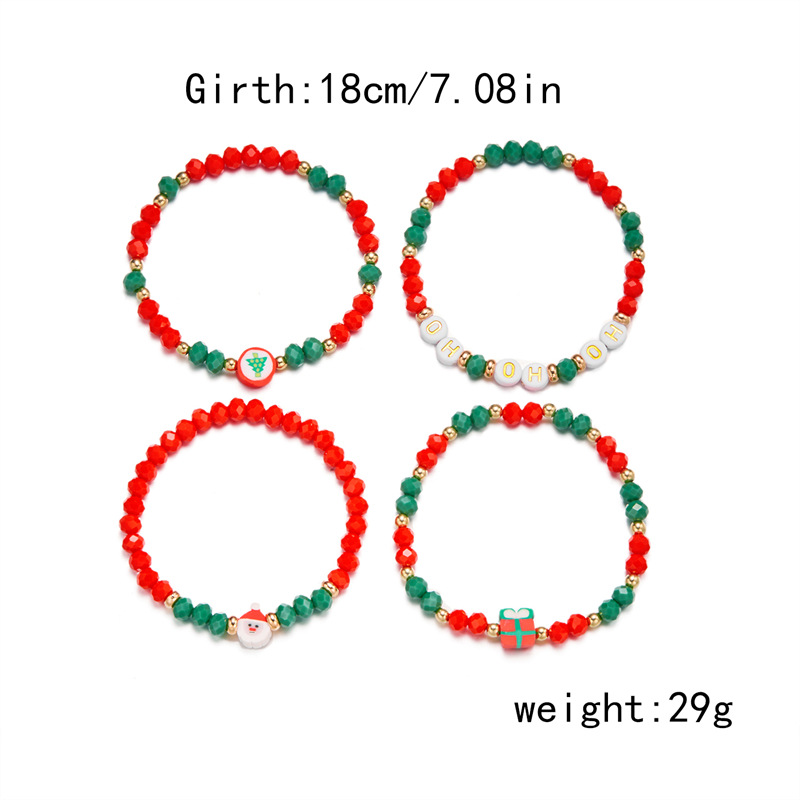 Crystal alphabet Christmas bracelet set