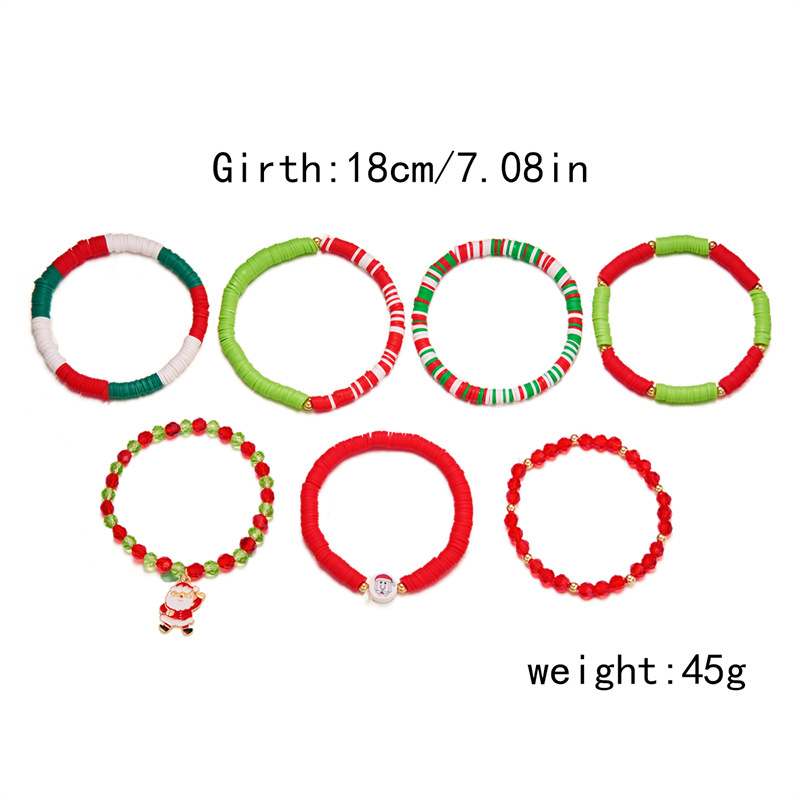 7 piece Santa bracelet set