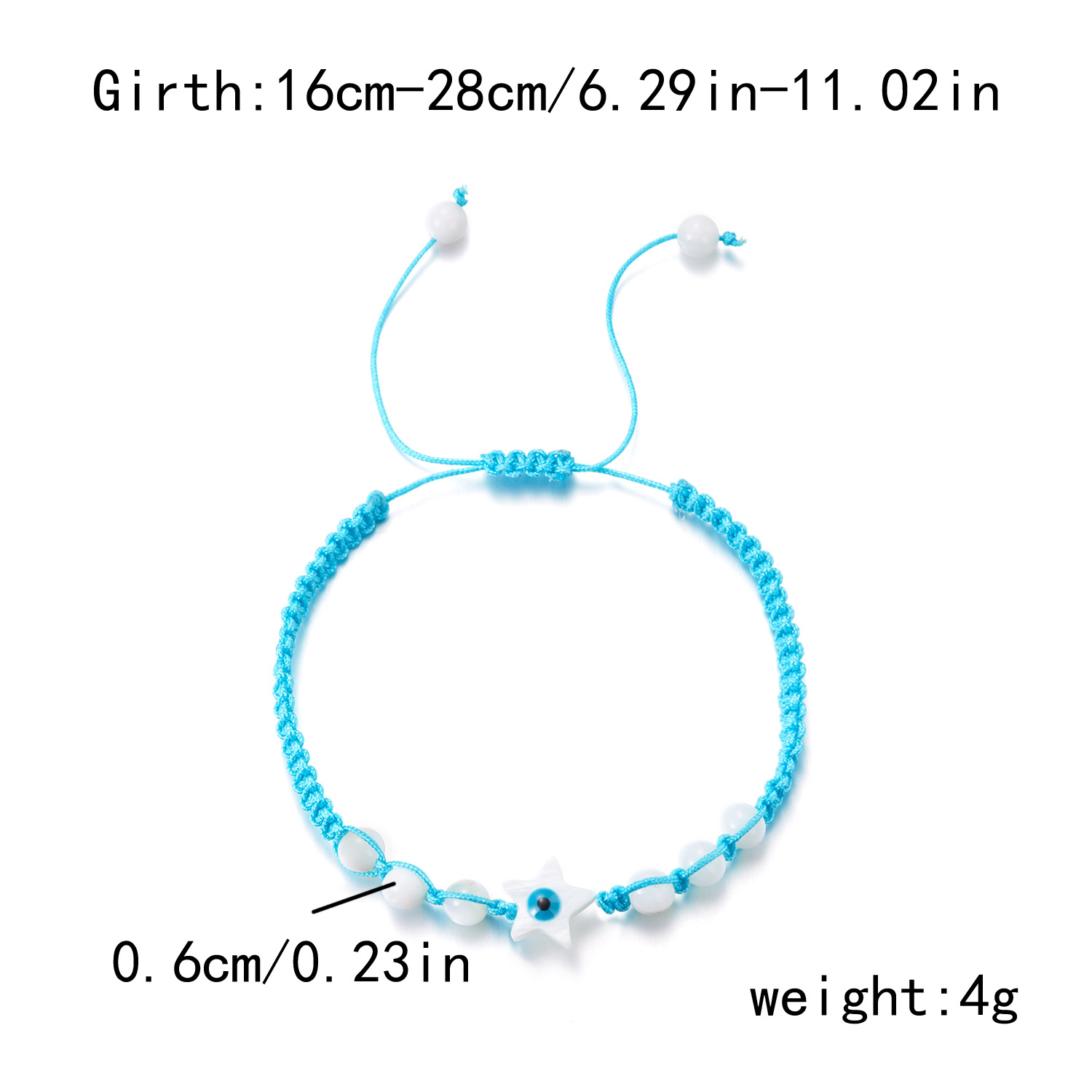 Light blue five-pointed star eye bracelet