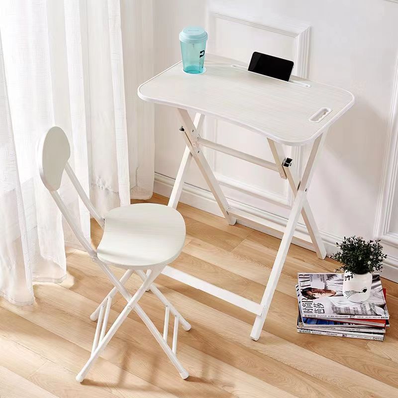 White 1 table 1 chair slot   cup holder white wooden chair