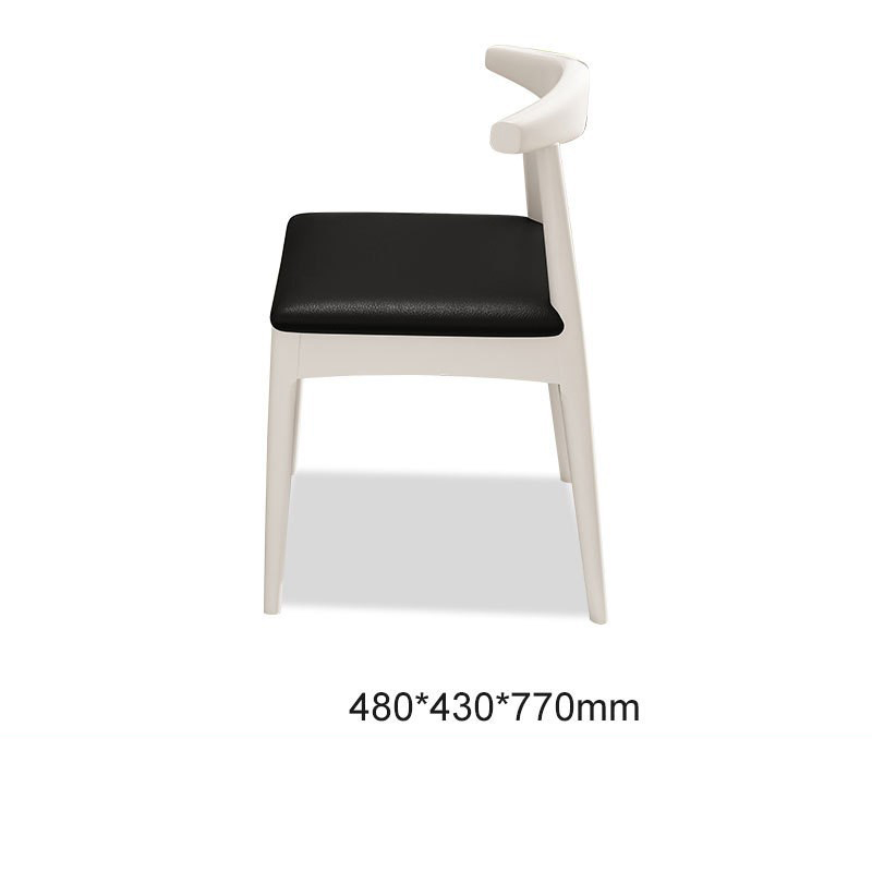 Leather horn chair white