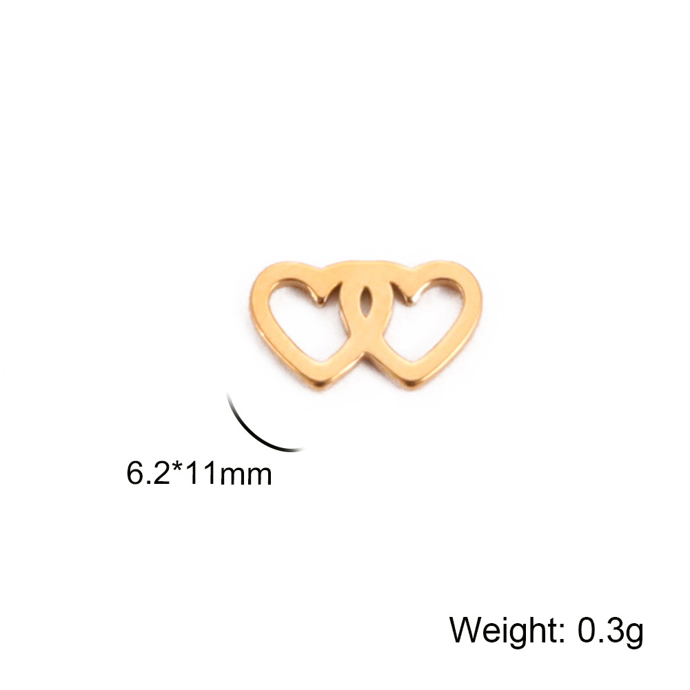 2:Gold hollow double heart