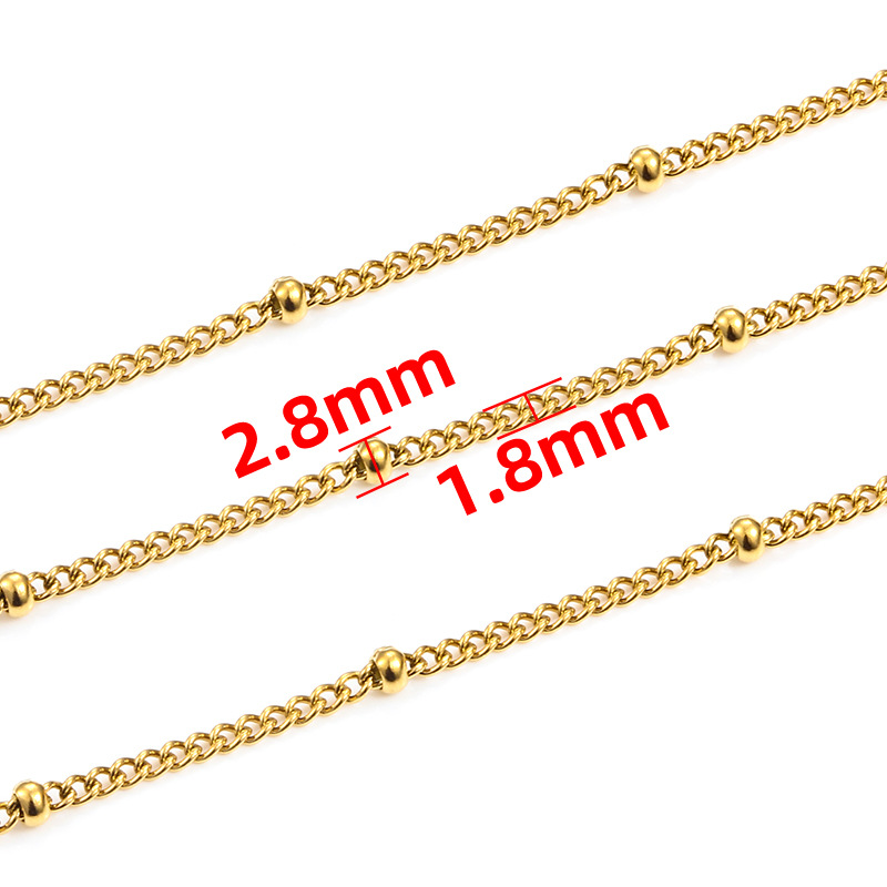 8#2 side bead 1.8mm+ Bead 2.8mm 18K gold