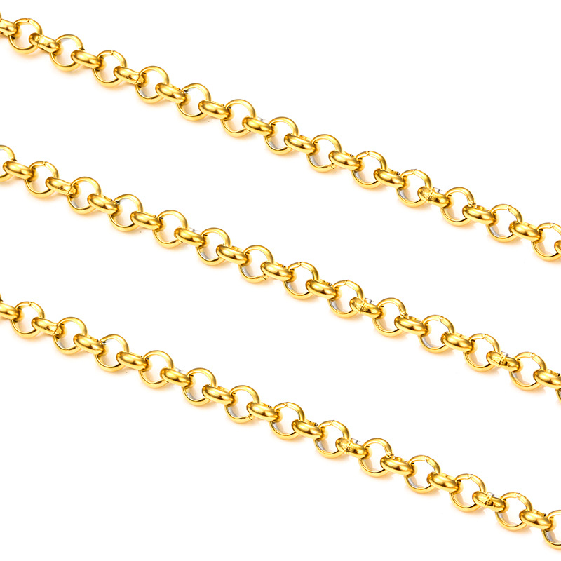4#2 round pearl chain 5mm 18K gold