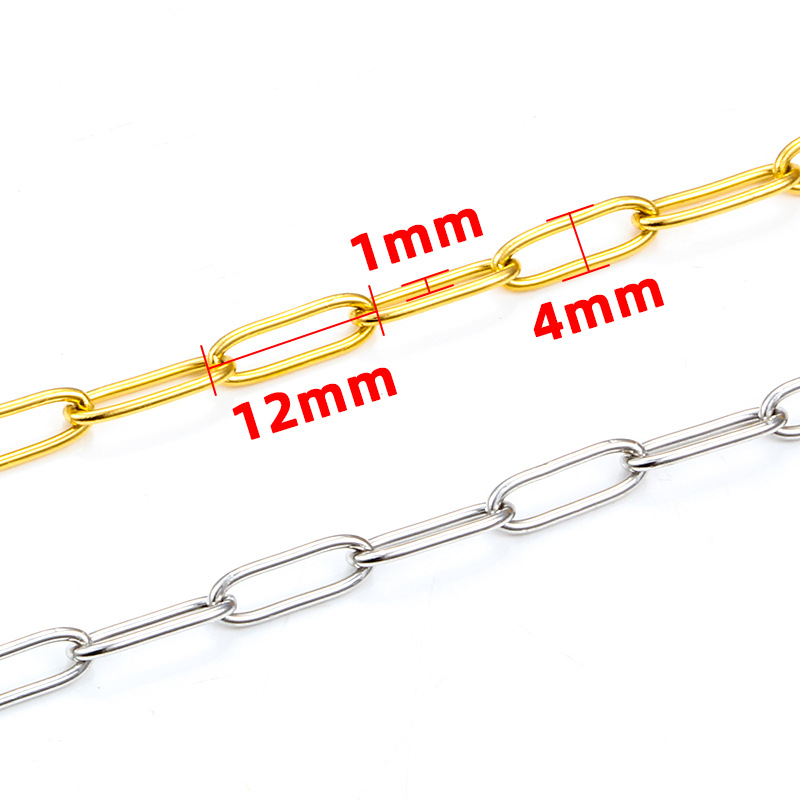 1# welding cross chain 1x4x12mm 18K gold