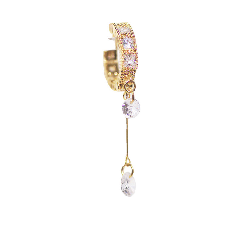 4:A Diamond Tassel Earring (gold)-30mm long, 10mm inside diameter