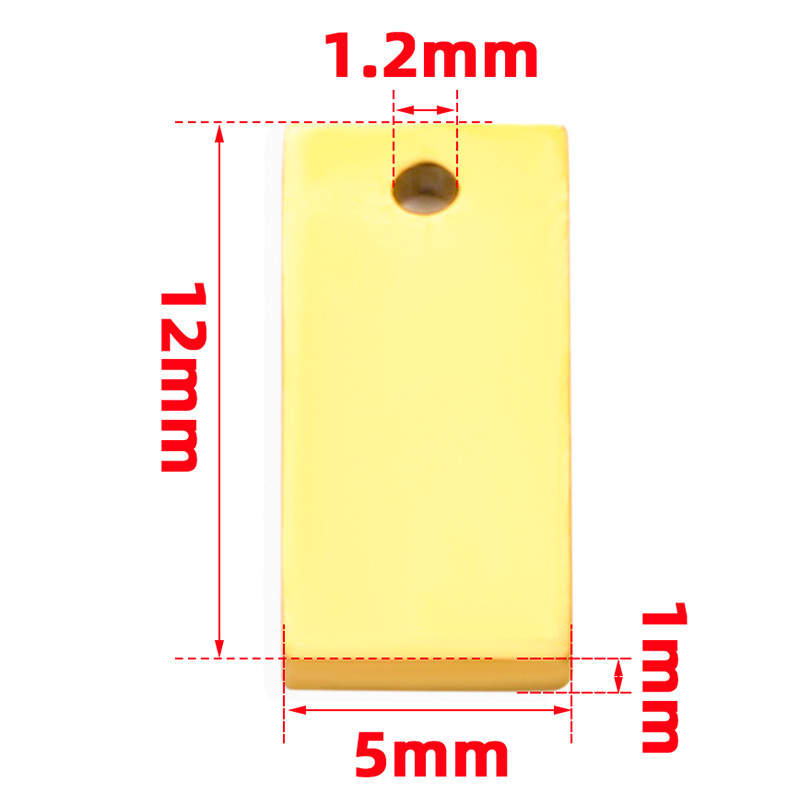 18K gold polishing square 5X12mm thick 1mm