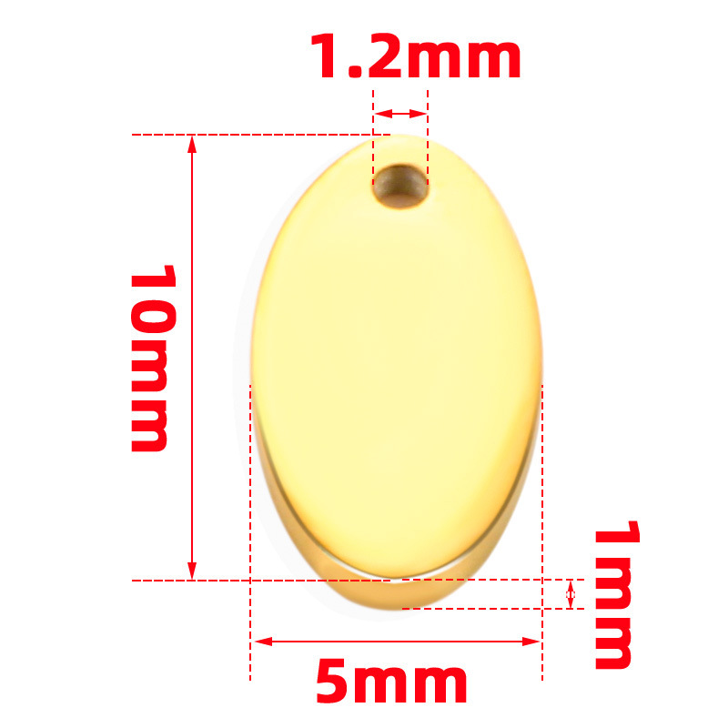 18K gold finishing oval 5X10mm thick 1mm