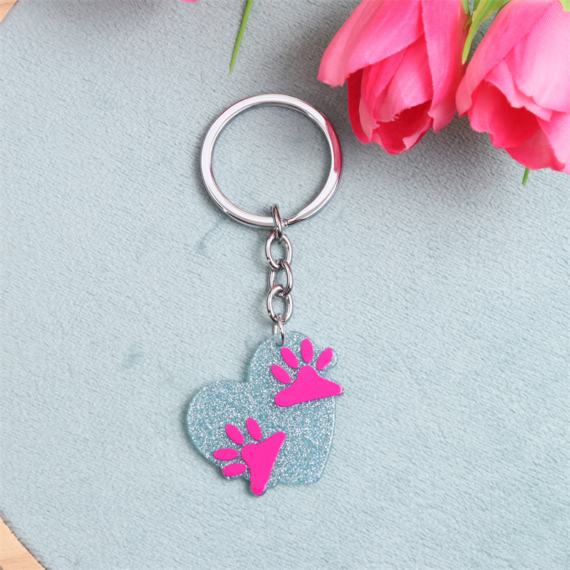 2:Blue rose red love dog PAWS :8.8x3.5cm