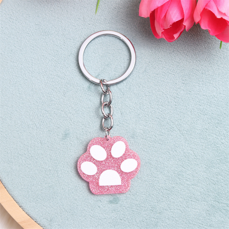 Pink and white dog PAWS :8.8x3.7cm
