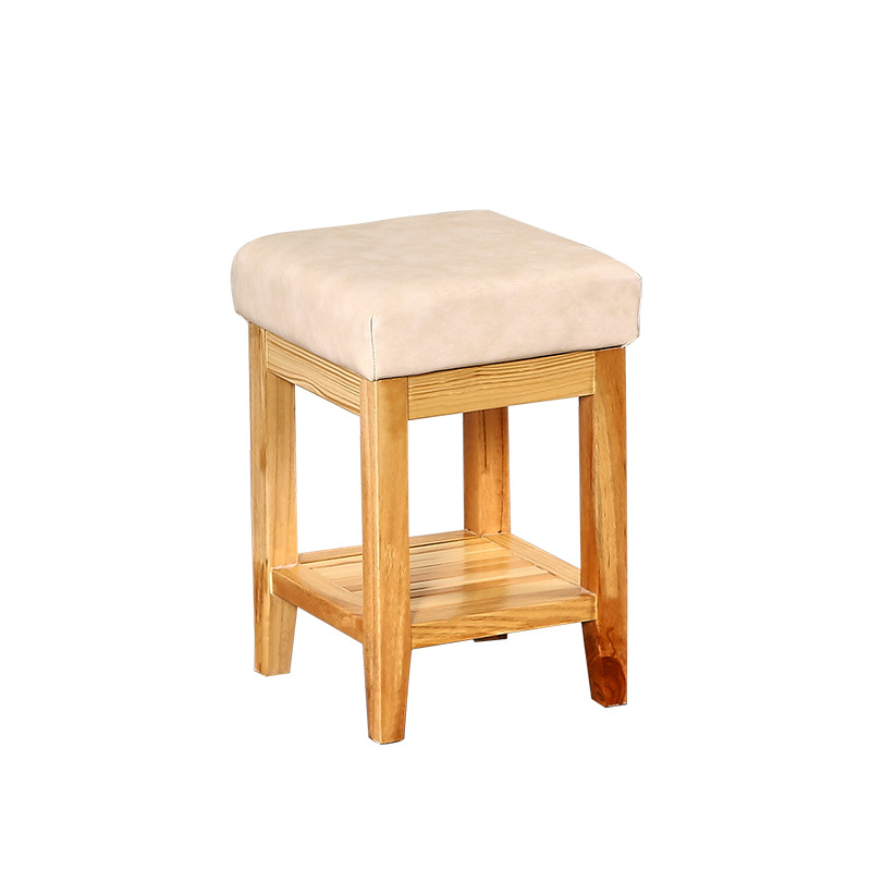 Wooden color square stool
