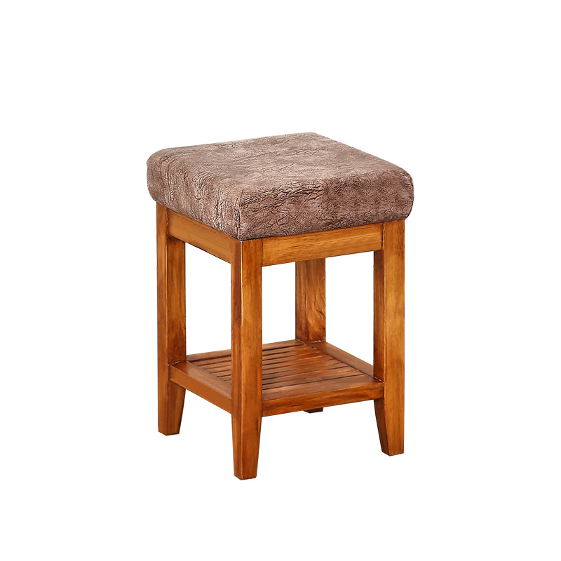 Light brown square stool
